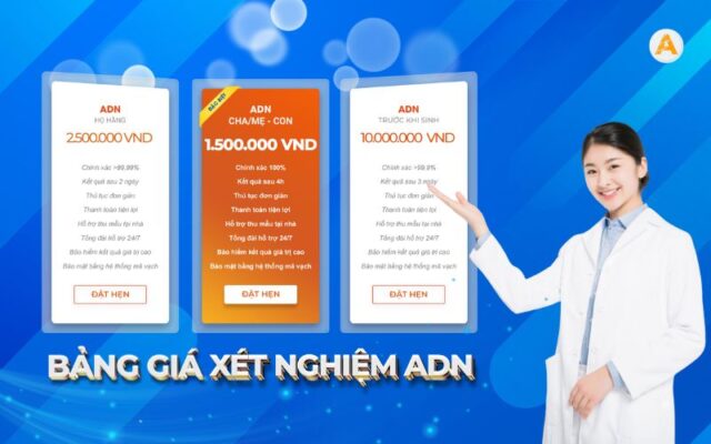 Bảng giá xét nghiệm ADN