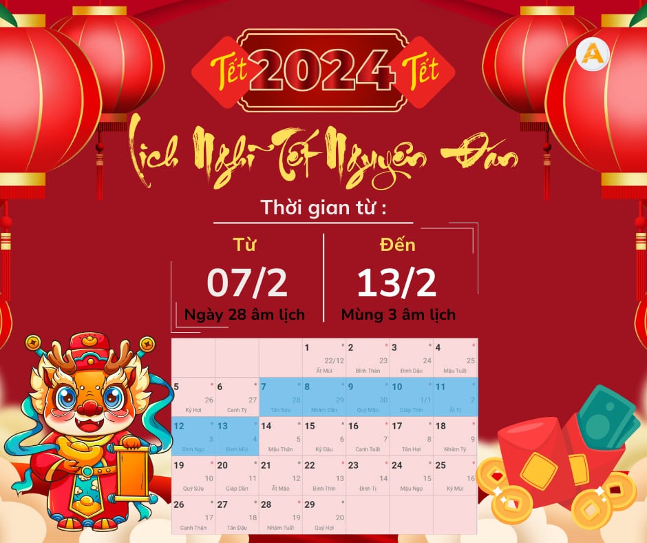 Lịch Nghỉ Tết Nguyên Đán 2024